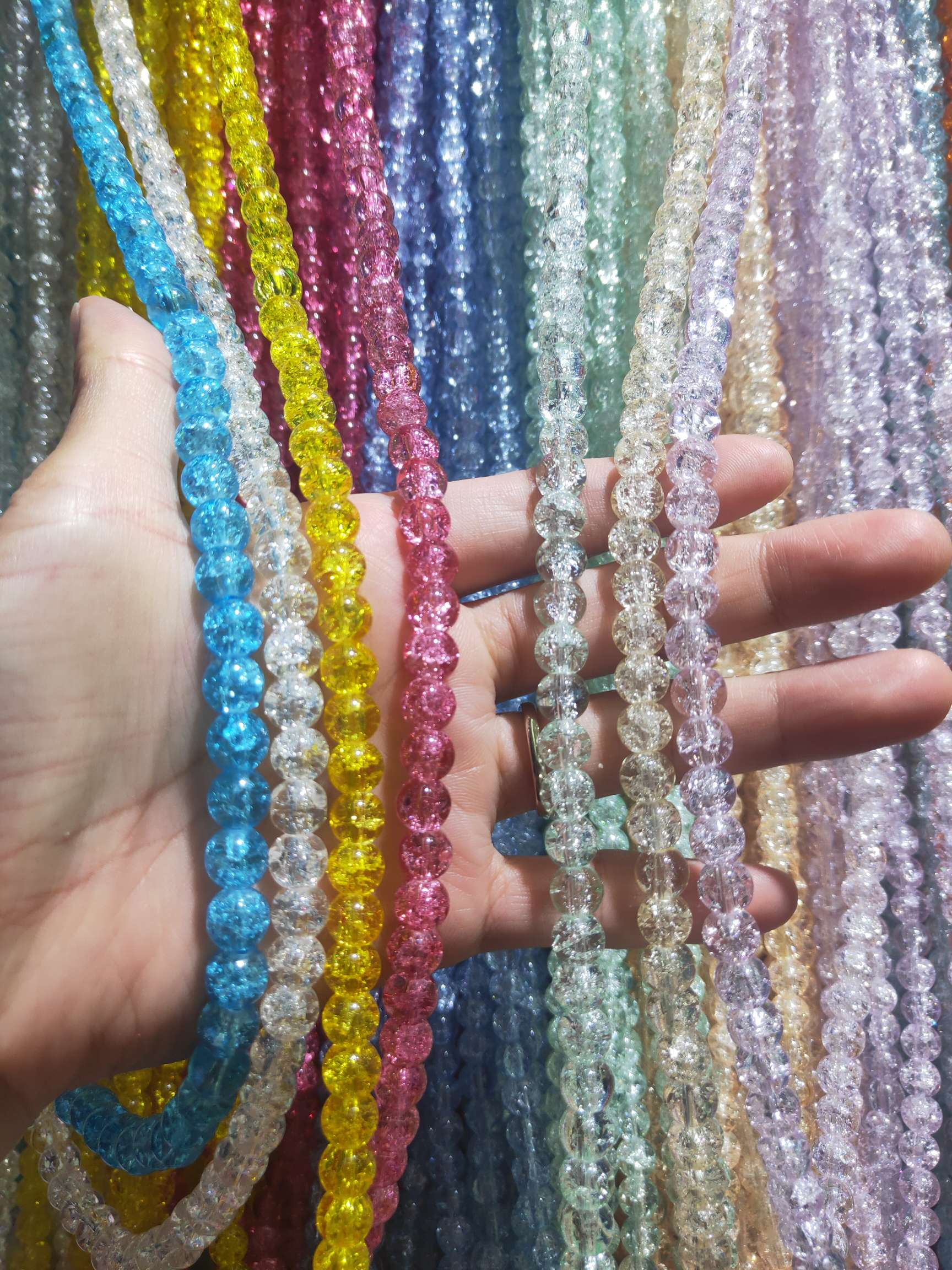 High white broken beads
