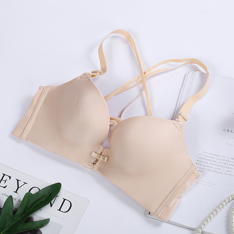 Women's Back Bra Underwear Smooth Breast Cross Strap Young Ladies Spot Women's Bra Manufacturers Specification drawing