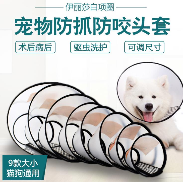 伊莉莎白防护圈，防咬防舔，医疗美容，魔术贴接口，大小可调！宠物宝宝们必需品详情图6