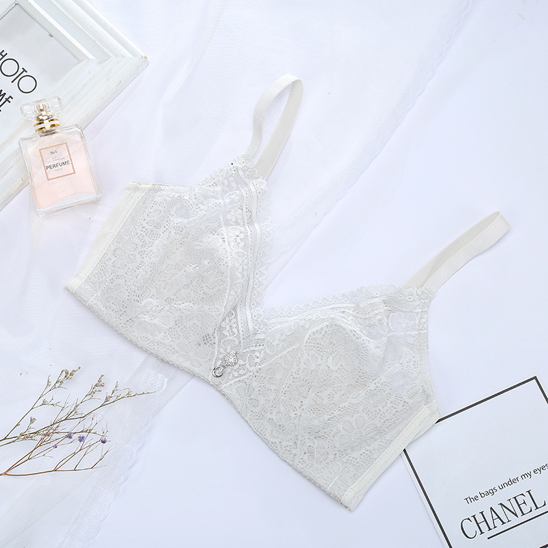 Summer Slim Bra Lace Mesh Breathable Underwear Soft Underwire Adjustment Lace Lace Bra Item Picture