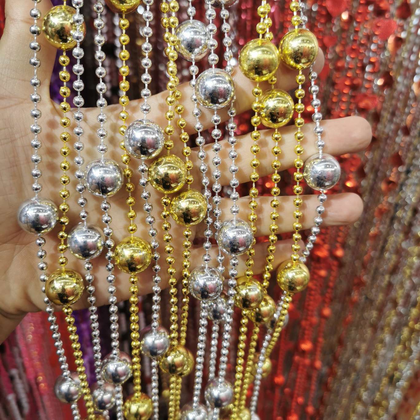 Gold silver wire bead, plastic bead curtain, plastic door curtain, imitation crystal acrylic