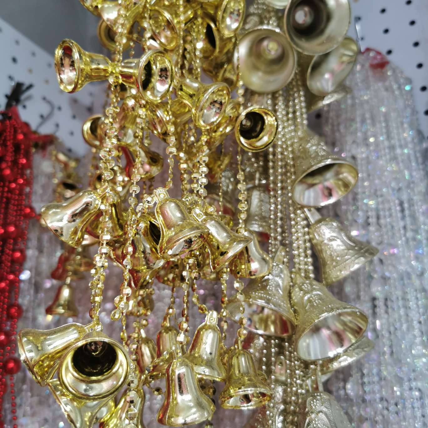 Gold and silver Christmas color line bead, plastic bead curtain, plastic door curtain, imitation crystal acrylic thumbnail