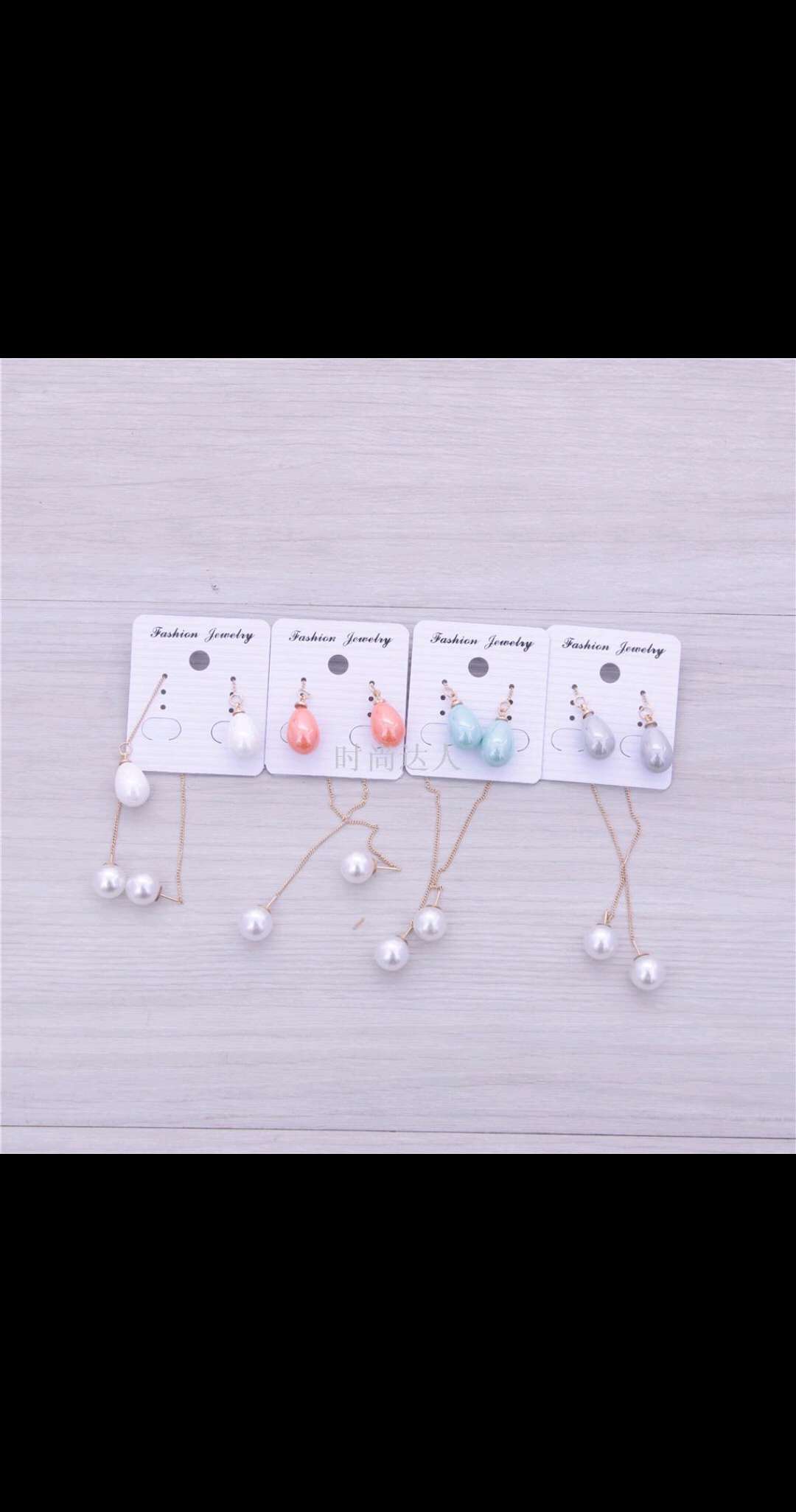 Korean-style accessories and earrings are fashionable, simple, classic and versatile. Carefully selected stud earrings, pearl earrings with real gold plating, and ear thread for women Item Picture