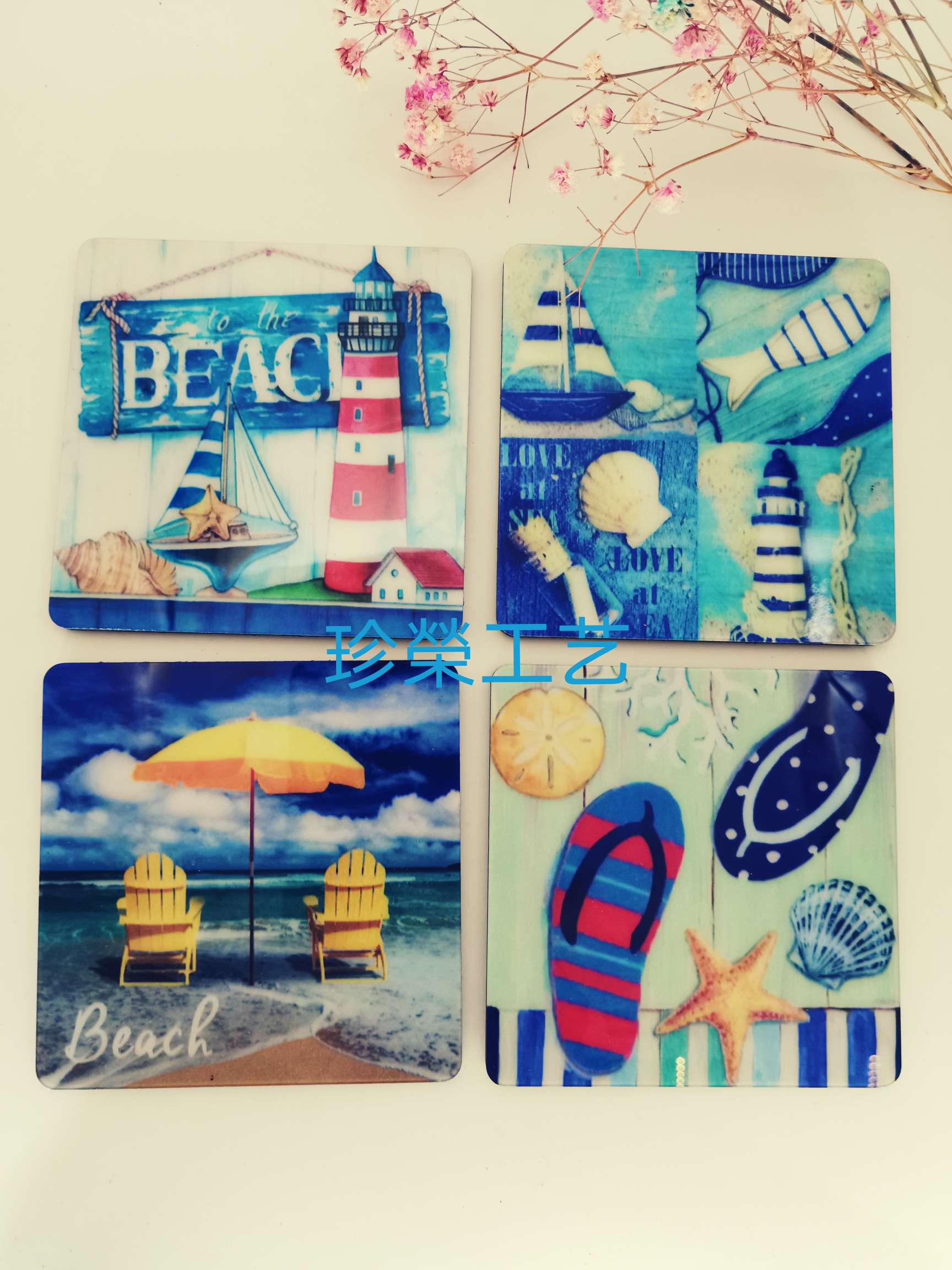 旅游景点滴胶杯垫