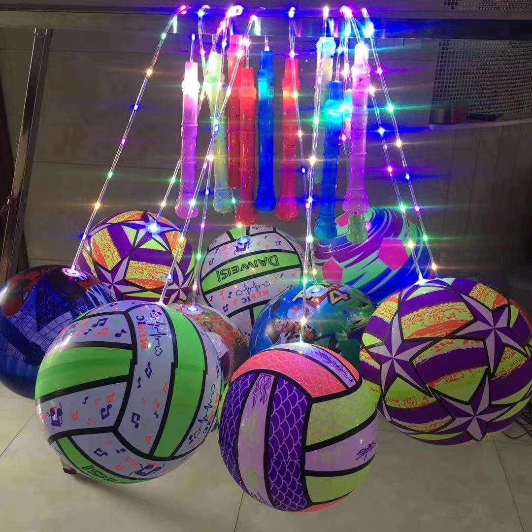 Luminous leather ball in hand