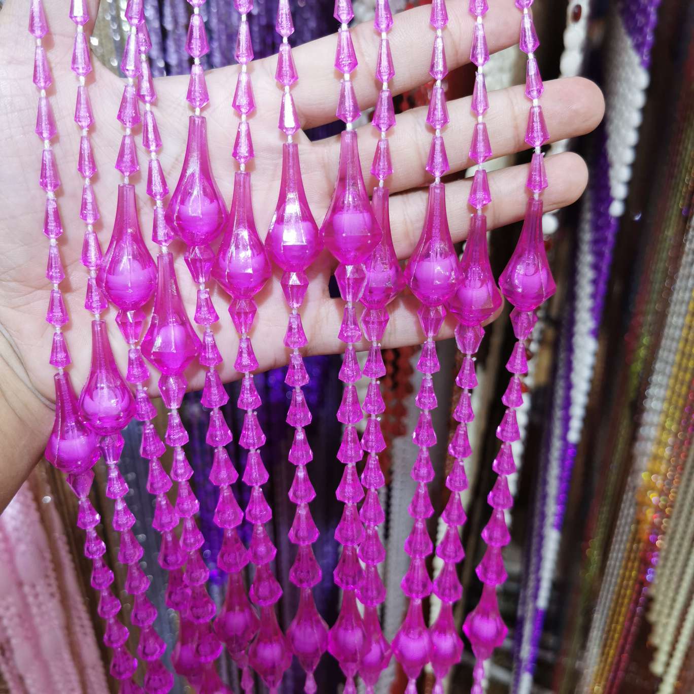 Color line bead, plastic bead curtain, plastic door curtain, imitation crystal acrylic thumbnail