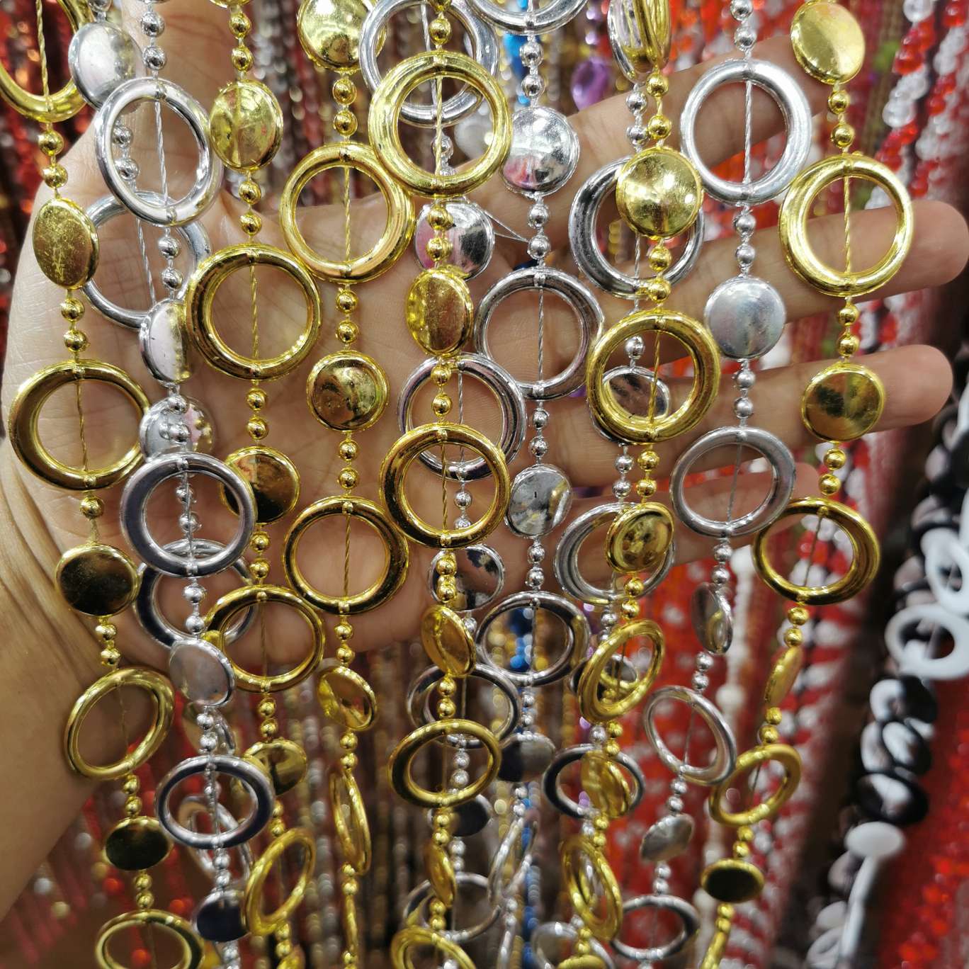 Gold and silver electroplating wire bead, plastic bead curtain, plastic door curtain, imitation crystal acrylic