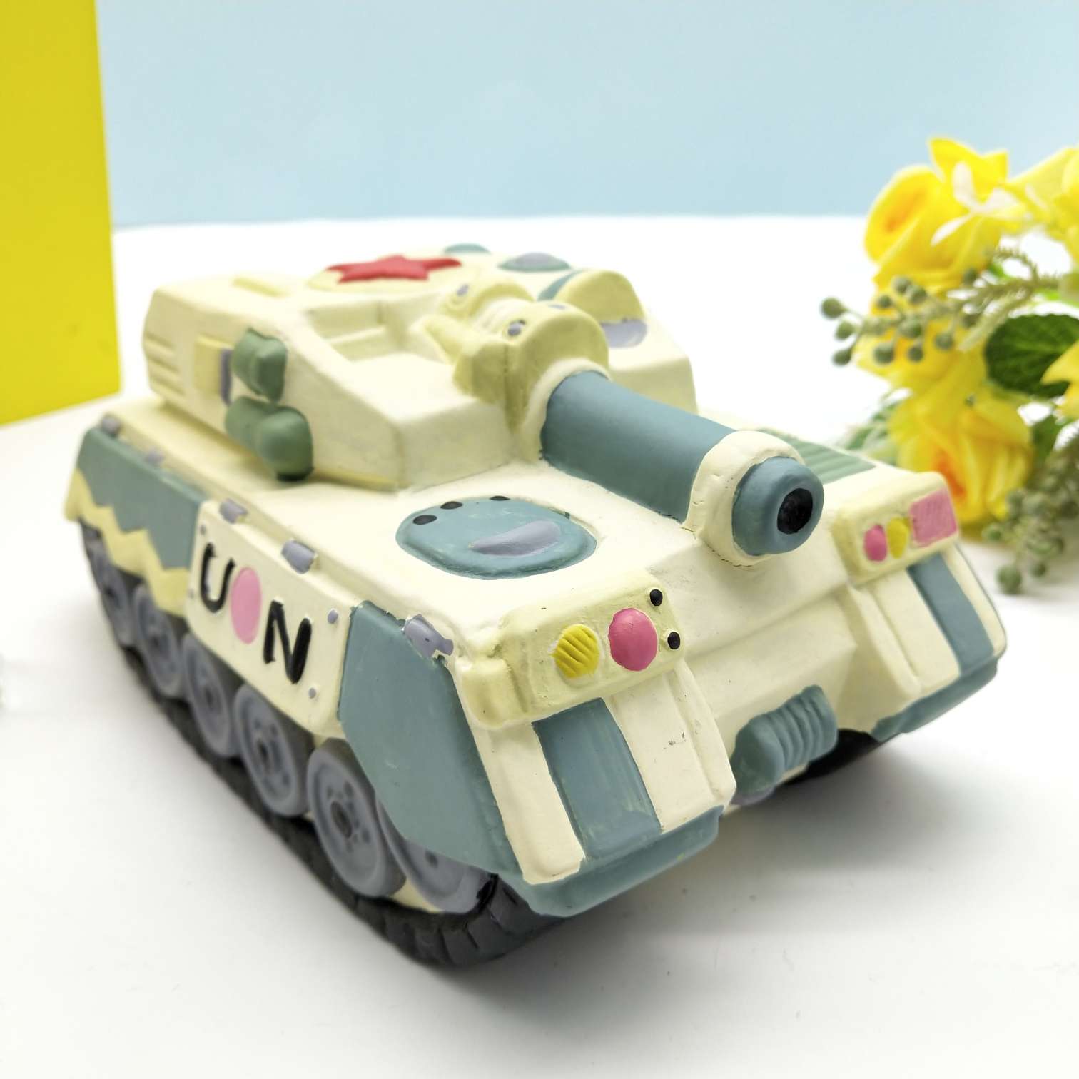 Large-sized ceramic white body painted piggy bank series undefined