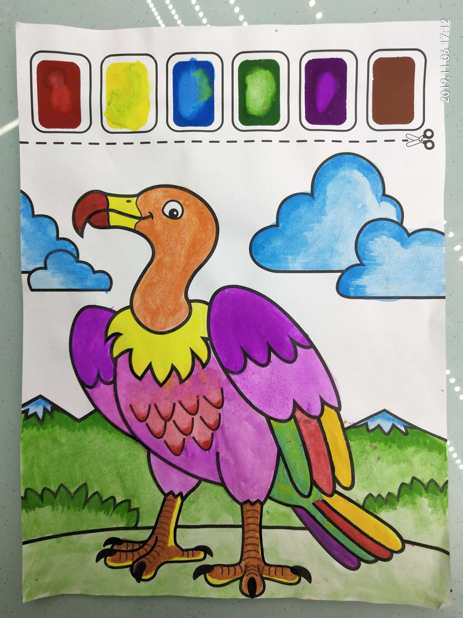 自带颜料水彩画信封装儿童手工制作玩具批发厂家直销