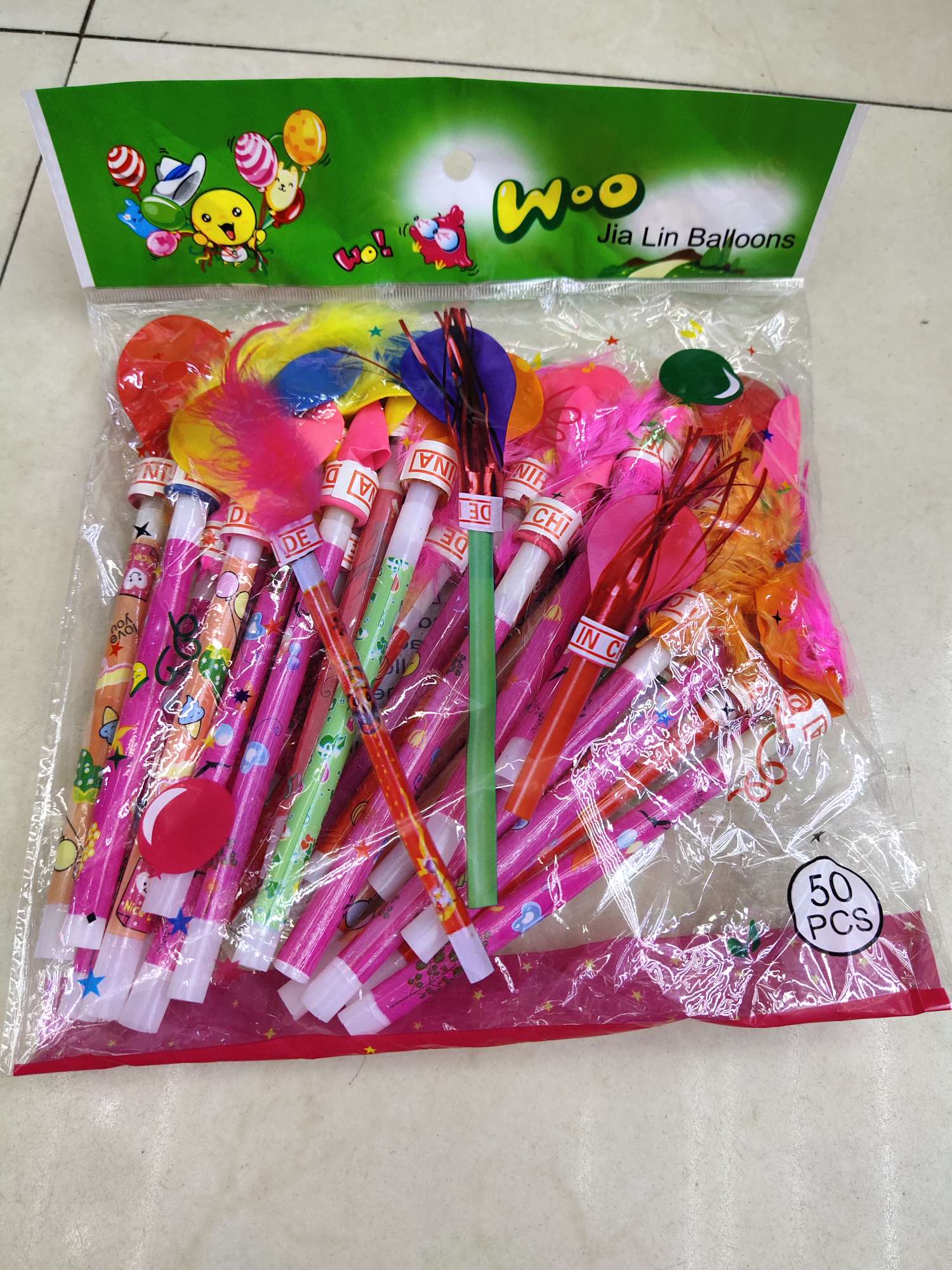 Flower pole chicken feather golden whistle pack 50 pack