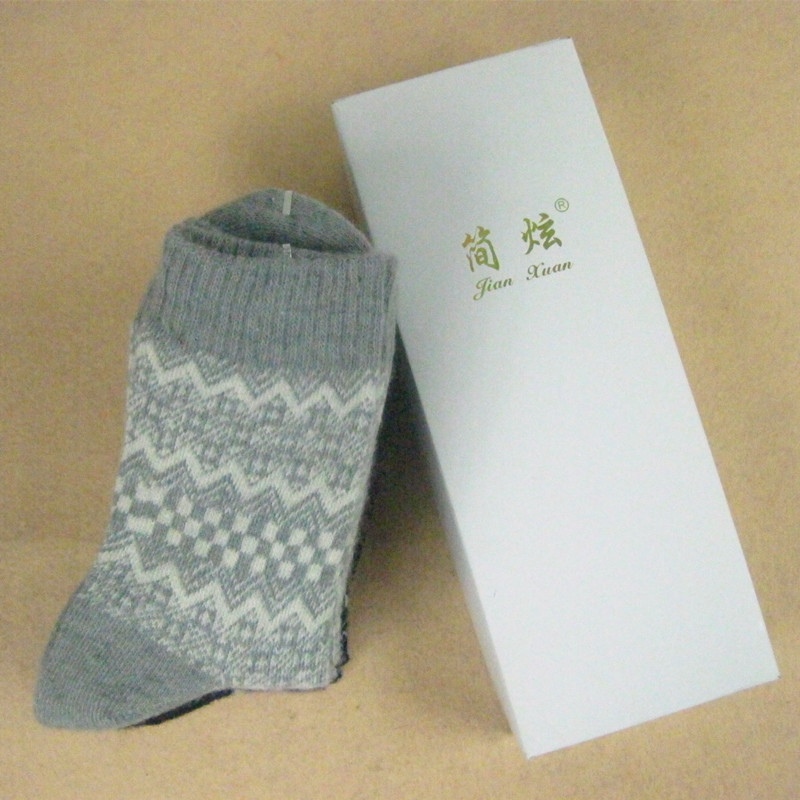 简炫0822波浪花兔羊毛袜 精品盒装兔羊毛女袜 盒装礼品袜 产品图