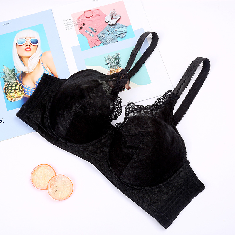 Summer New Non-Magnetic Soft Underwire Comfortable Breathable Bra Lace Lace Women's Underwear Push-Up Adjustment Bra undefined