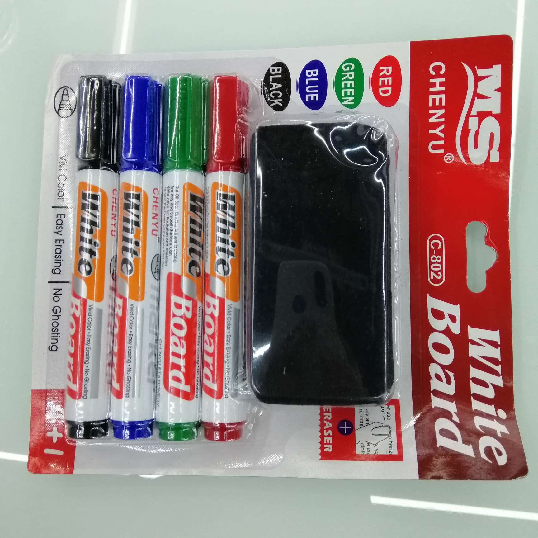 4+1 whiteboard pens with eraser details Picture