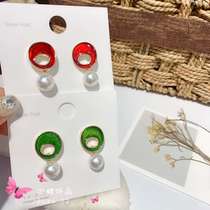 Feather butterfly jewelry pearl simple joker earrings female