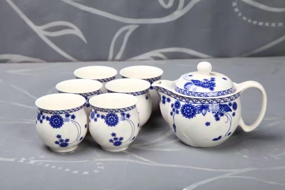 Jingdezhen ceramic double layer 7-piece tea set Item Picture
