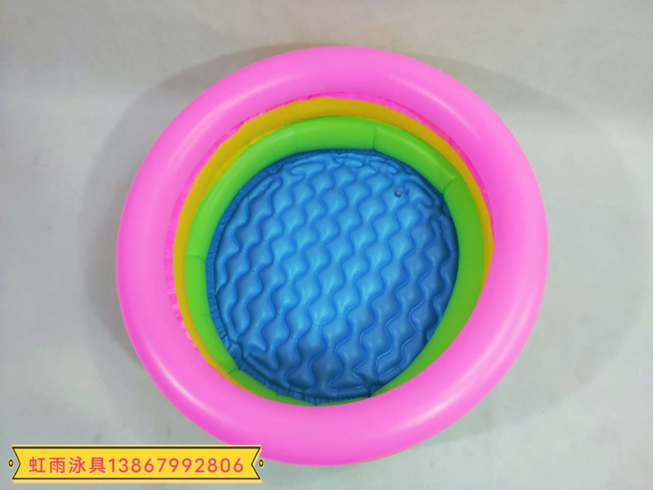 Hongyu Factory Direct sales: 60 three-ring rainbow water pool, inflatable children's swimming pool, household sandpit, outdoor water play pool details Picture
