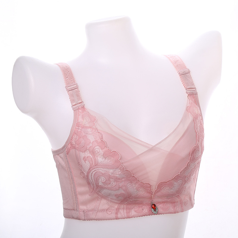 Spring/Summer Lace Edge Bra Plus Size Bra Pulls Up Side Fold Thin Bra Bra Bra Beautiful Back Specification drawing