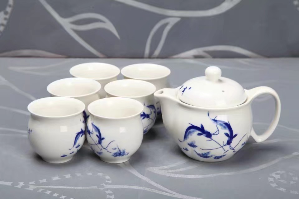 Jingdezhen ceramic double layer 7-piece tea set details Picture