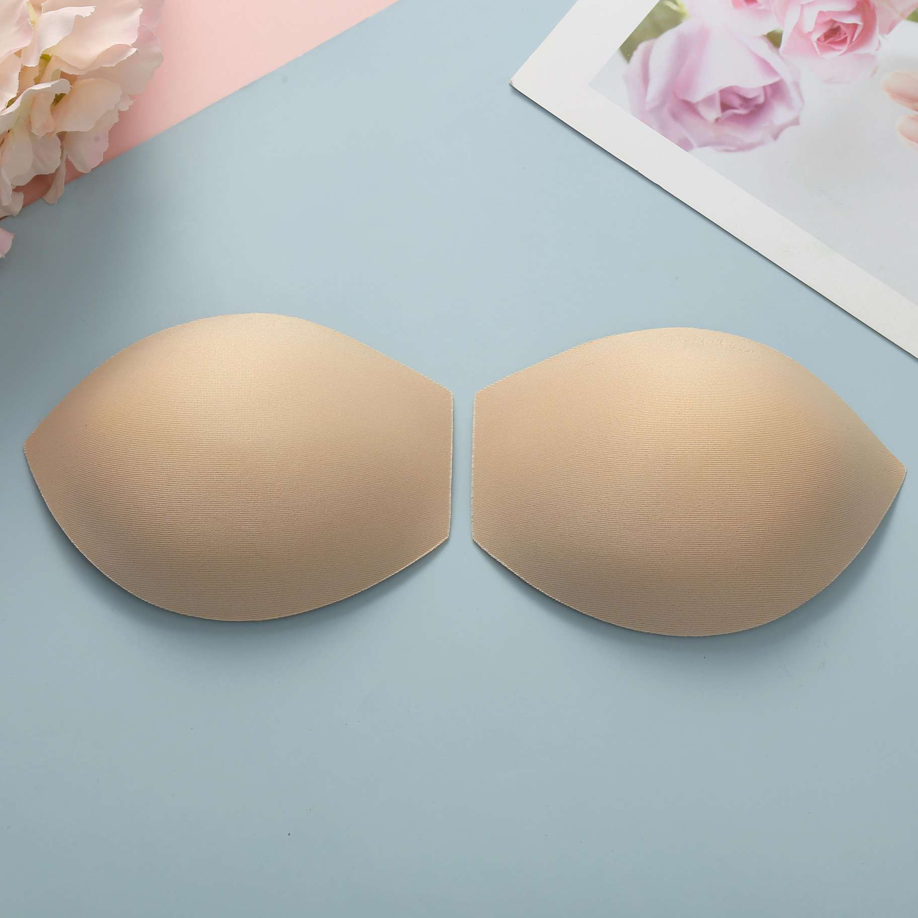 切角按摩海绵罩杯文胸内衣瑜伽服比基尼泳衣晚礼服海绵插片海绵胸垫产品图