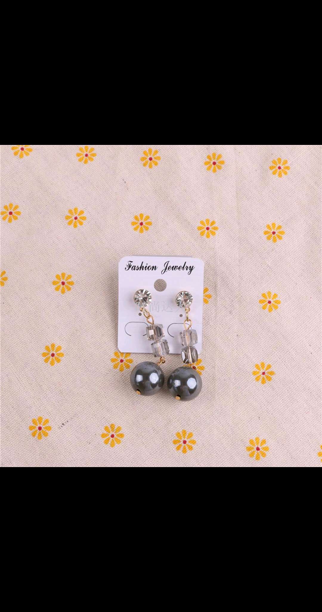 New fresh and elegant earrings, simple pearl square crystal stud earrings for women, long and stylish, versatile earrings Specification image