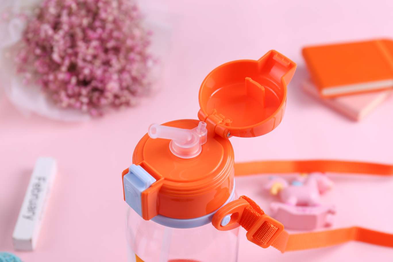 儿童吸管杯塑料卡通塑料水壶细节图