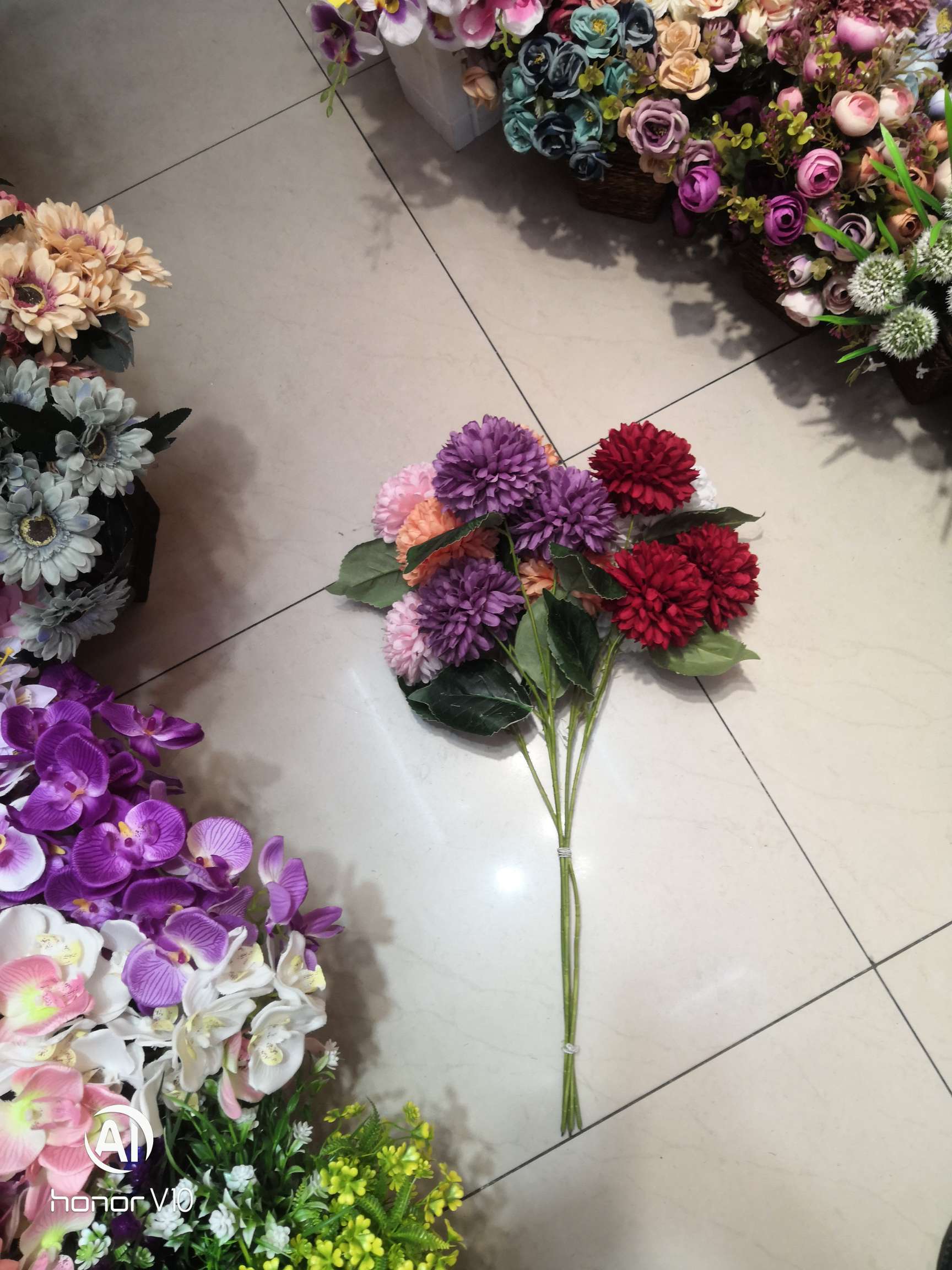 Artificial Flower Silk Flower Fake Flower Simulation 3 Fork Chrysanthemum 4 Colors Optional