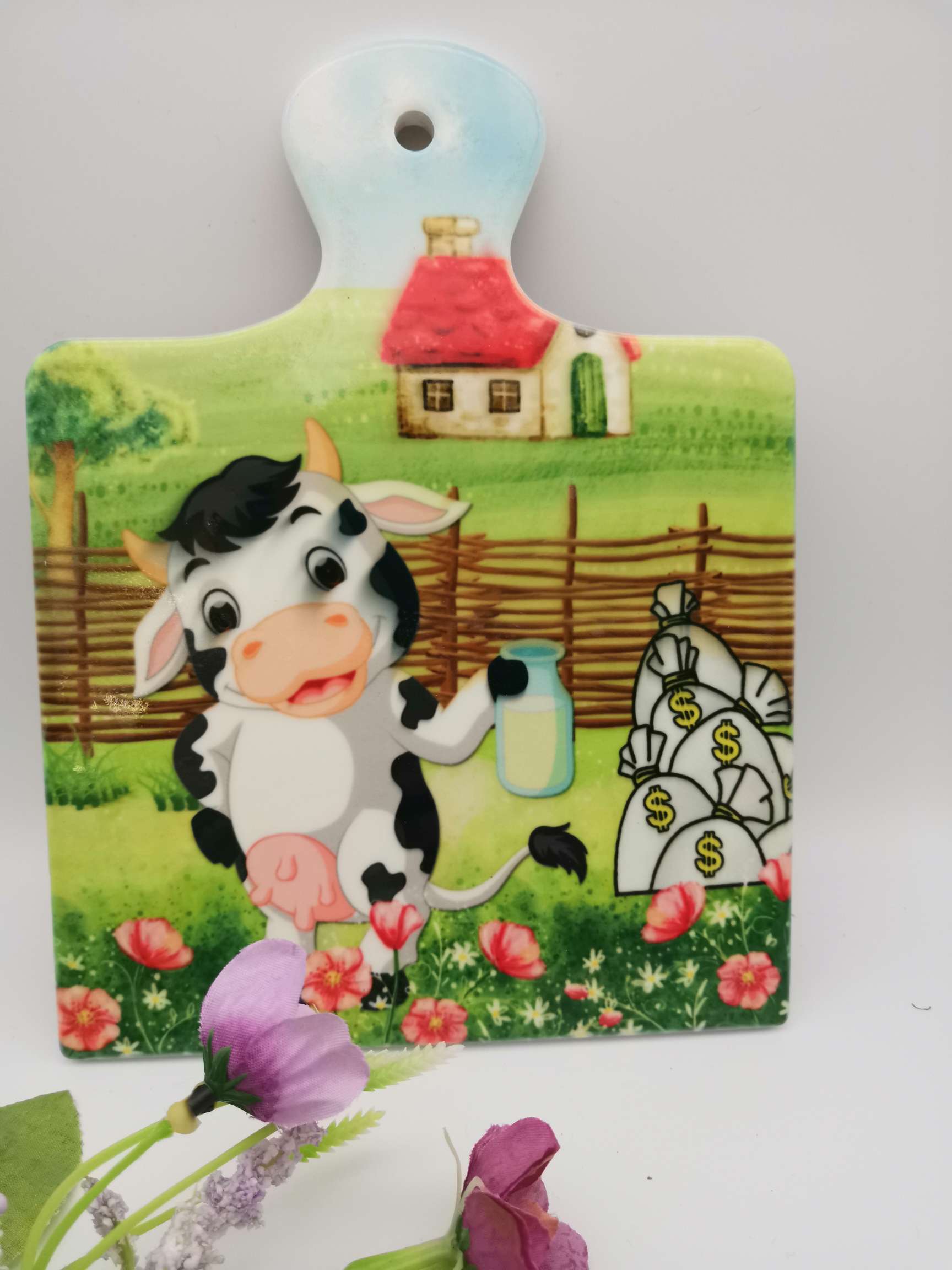 手柄菜板陶瓷隔热垫  餐垫 锅垫 杯垫白底实物图