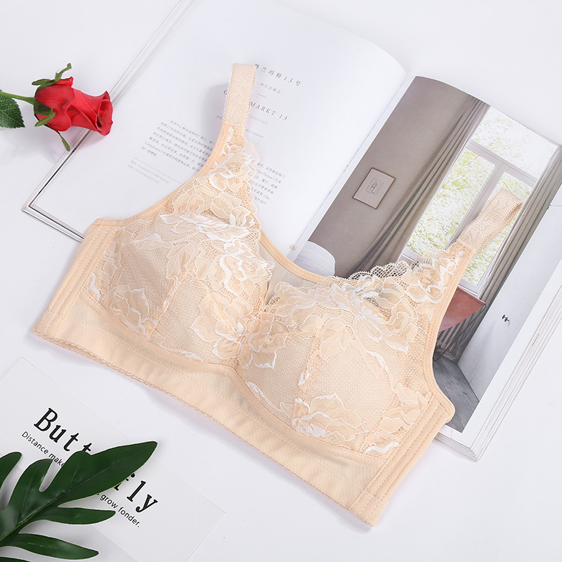 Large Size Bra No Underwire Underwear Bra Big Chest Small Push-Up Bra Adjustment Bra New Wholesale Application Scenario