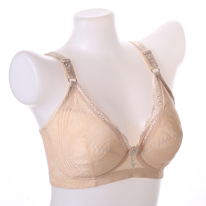 Summer Thin Women's Underwear Comfortable Side Retraction Women's Bra Plus Size Lace Adjustment Bra Specification drawing