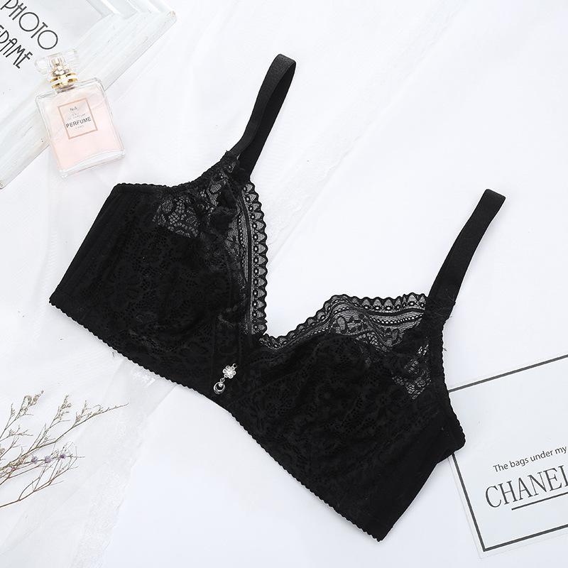 Summer Slim Bra Lace Mesh Breathable Underwear Soft Underwire Adjustment Lace Lace Bra undefined