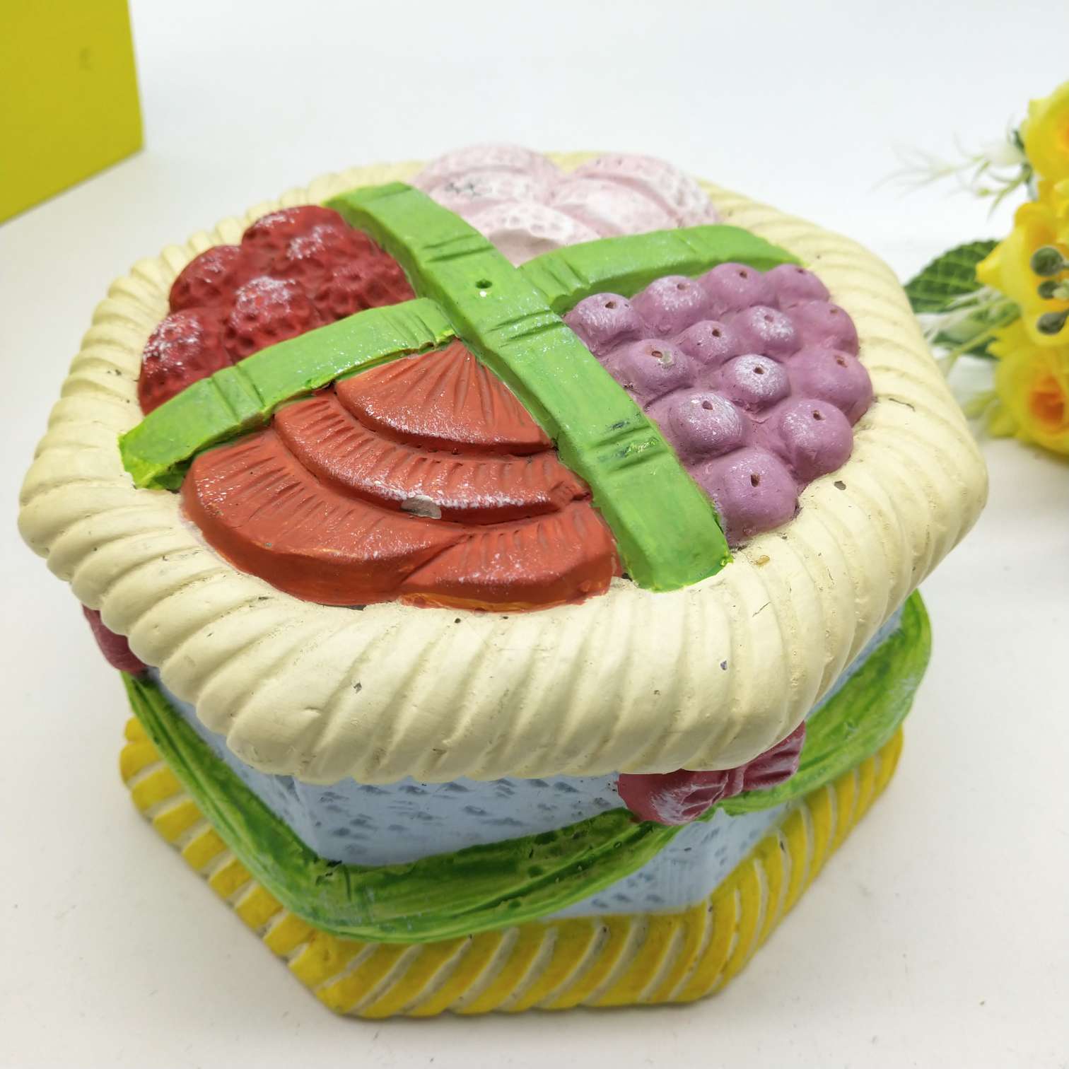Large cake 🎂 ceramic piggy bank white base painted undefined