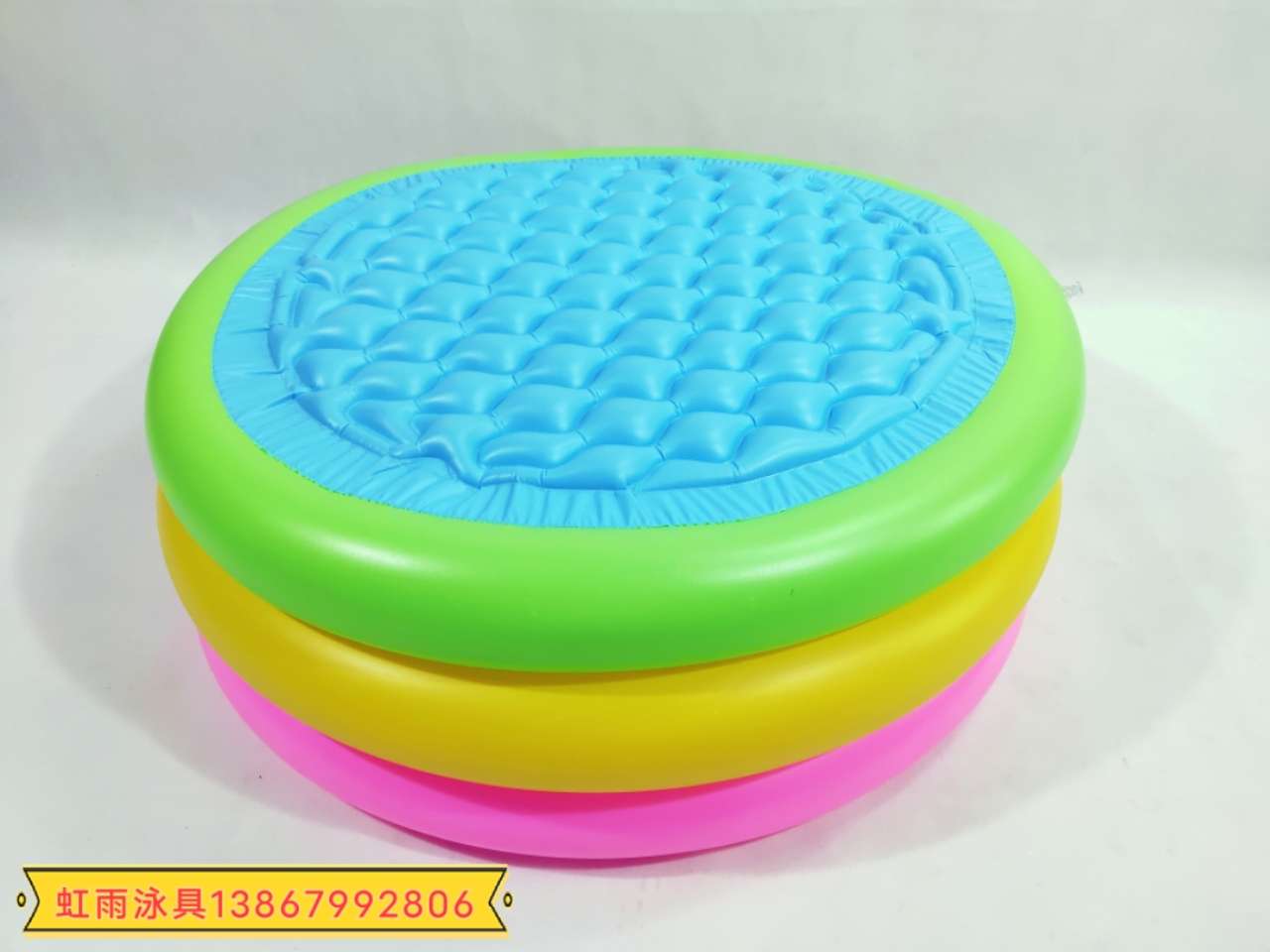 Hongyu Factory Direct sales: 60 three-ring rainbow water pool, inflatable children's swimming pool, household sandpit, outdoor water play pool Application Scenario