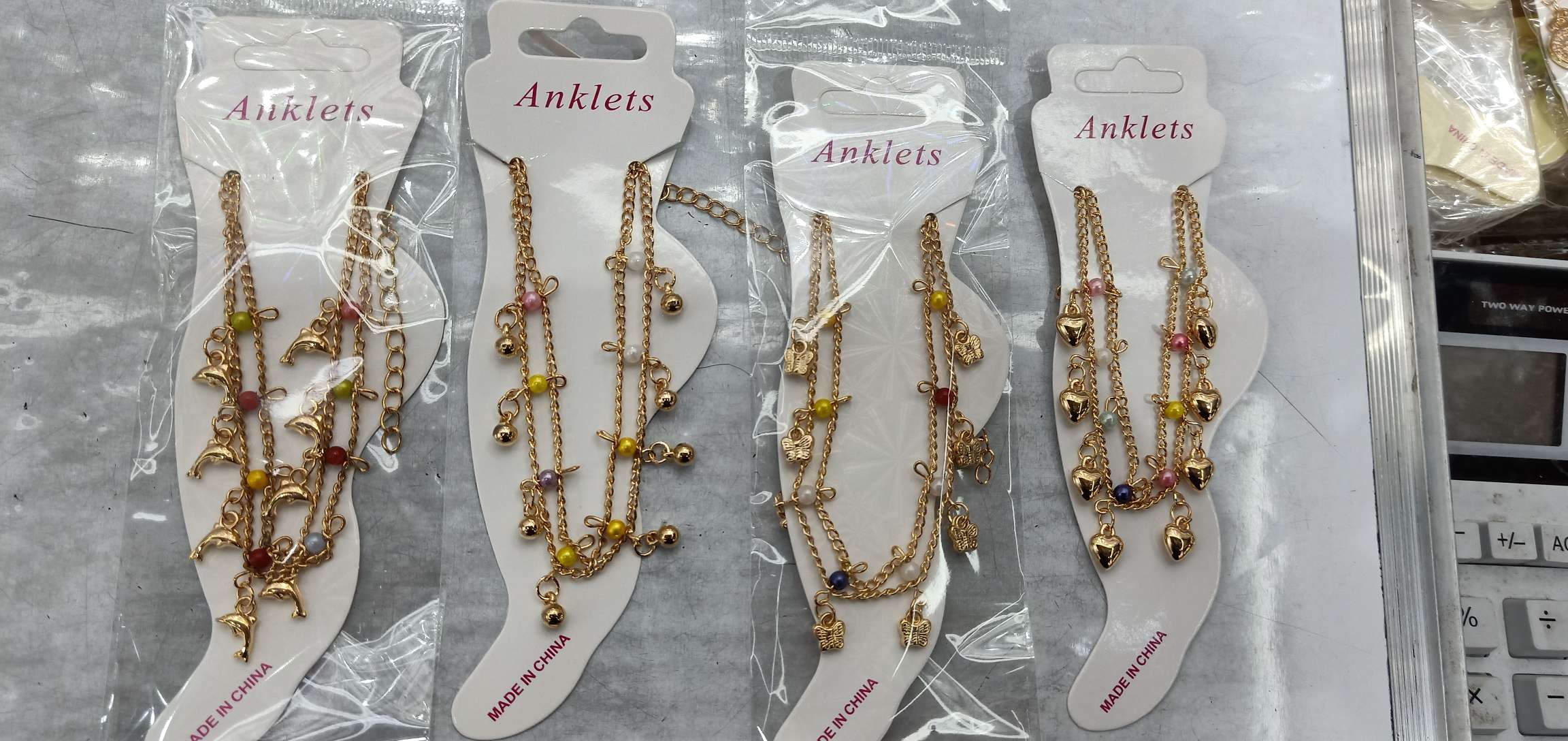 双排珍珠脚链细节图