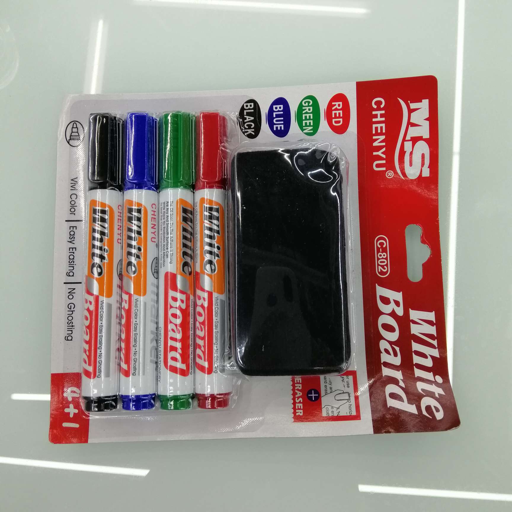 4+1 whiteboard pens with eraser thumbnail