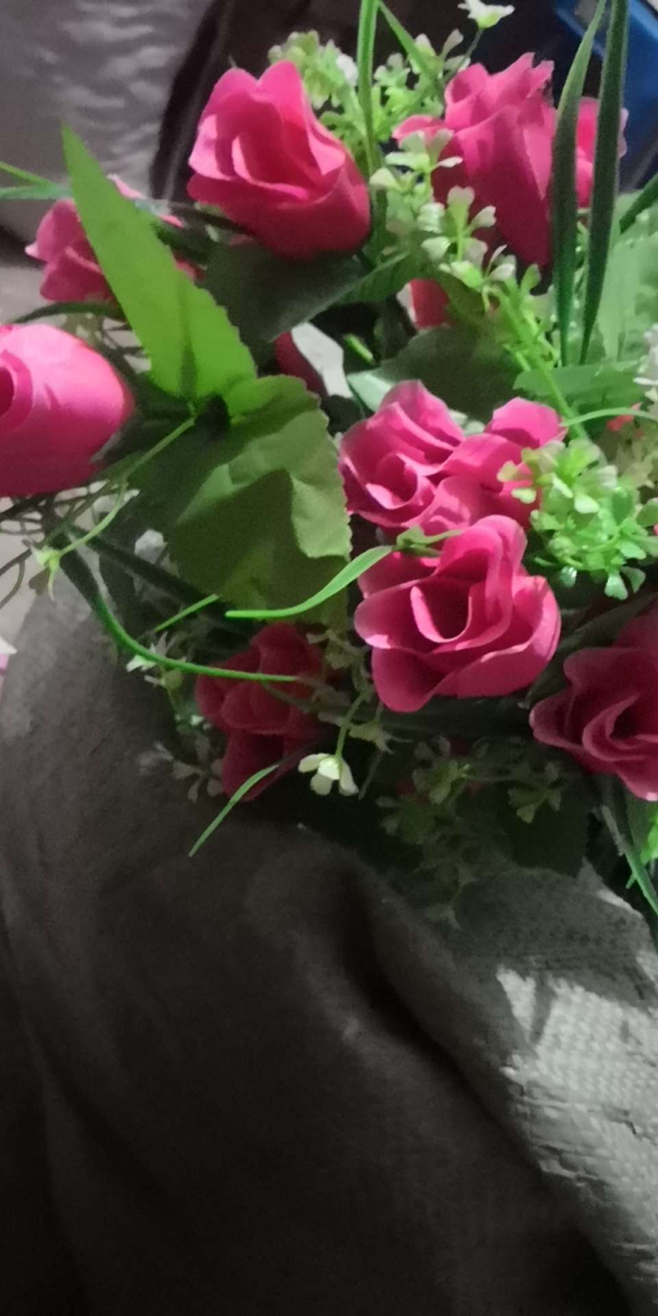 Artificial Flower Silk Flower Artificial Rose Wedding Plastic Bouquet 12 Rosebuds details Picture