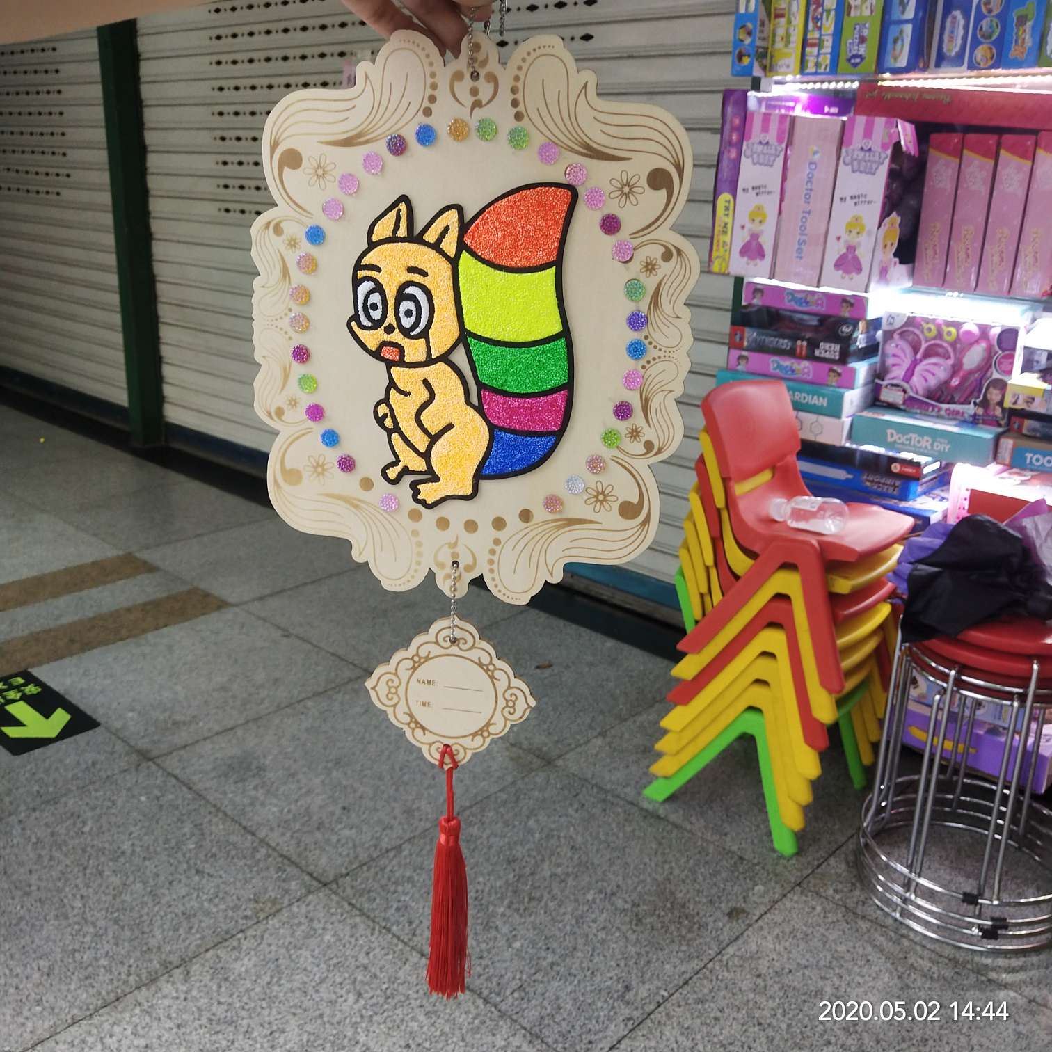 Eco-friendly wooden Chinese knot snowflake clay painting children's handmade toys Specification image