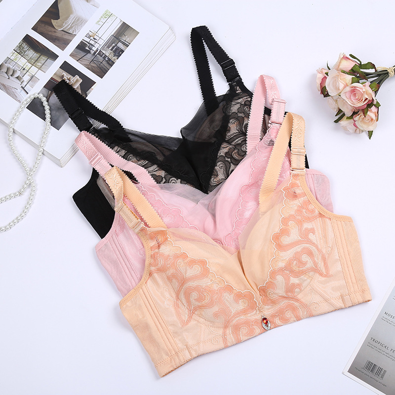 Spring/Summer Lace Edge Bra Plus Size Bra Pulls Up Side Fold Thin Bra Bra Bra Beautiful Back