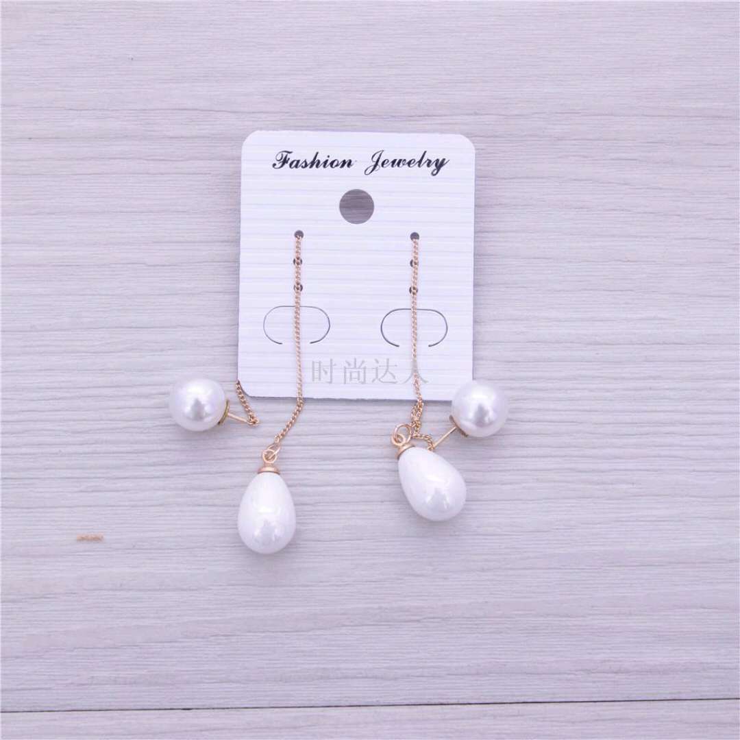Korean-style accessories and earrings are fashionable, simple, classic and versatile. Carefully selected stud earrings, pearl earrings with real gold plating, and ear thread for women Specification image