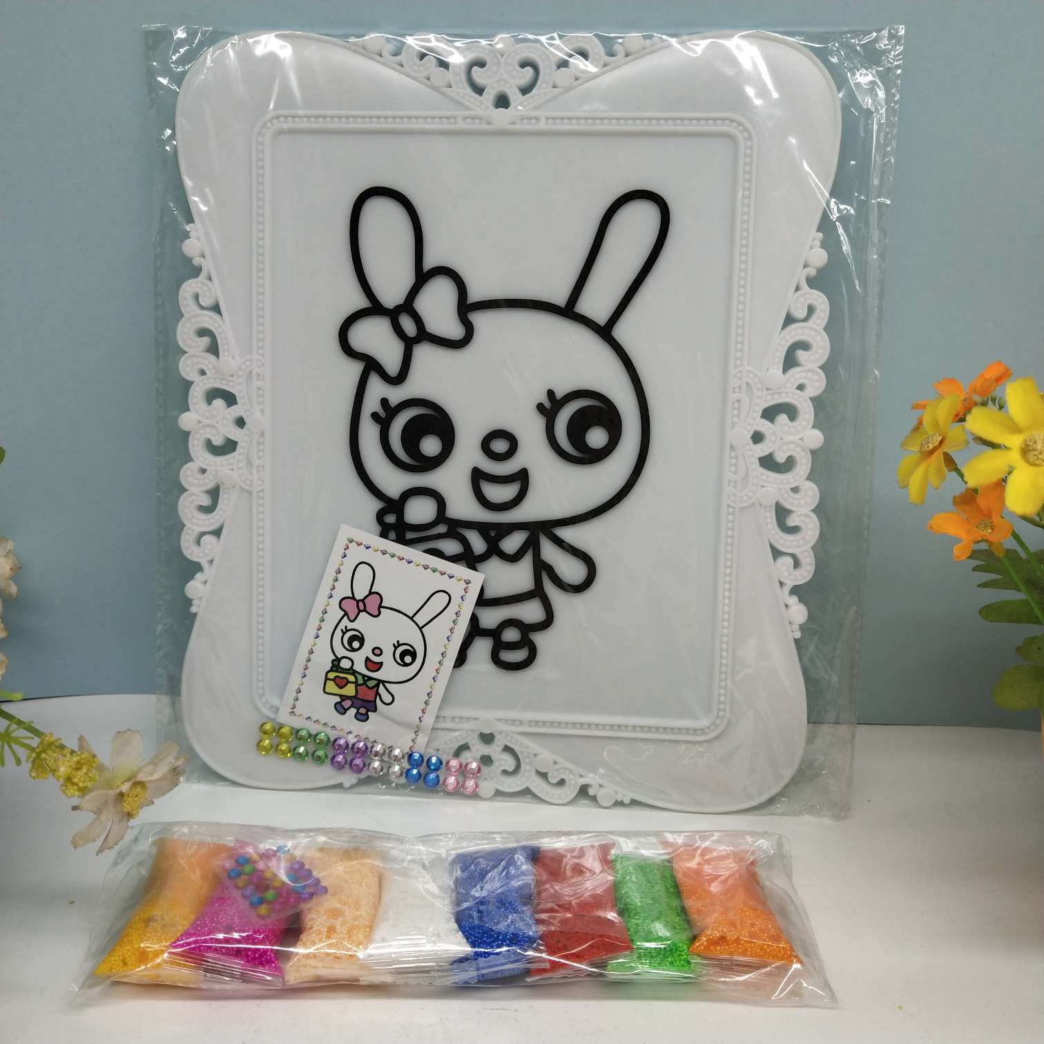 翡翠雪花泥相框画儿童手工制作玩具批发厂家直销白底实物图