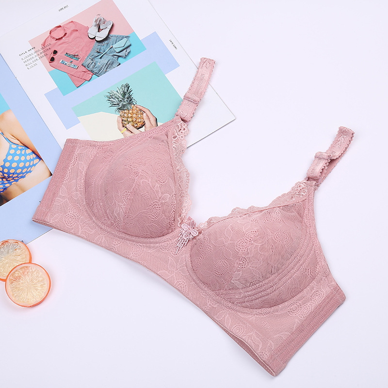 Summer Thin Women's Underwear Comfortable Side Retraction Women's Bra Plus Size Lace Adjustment Bra undefined