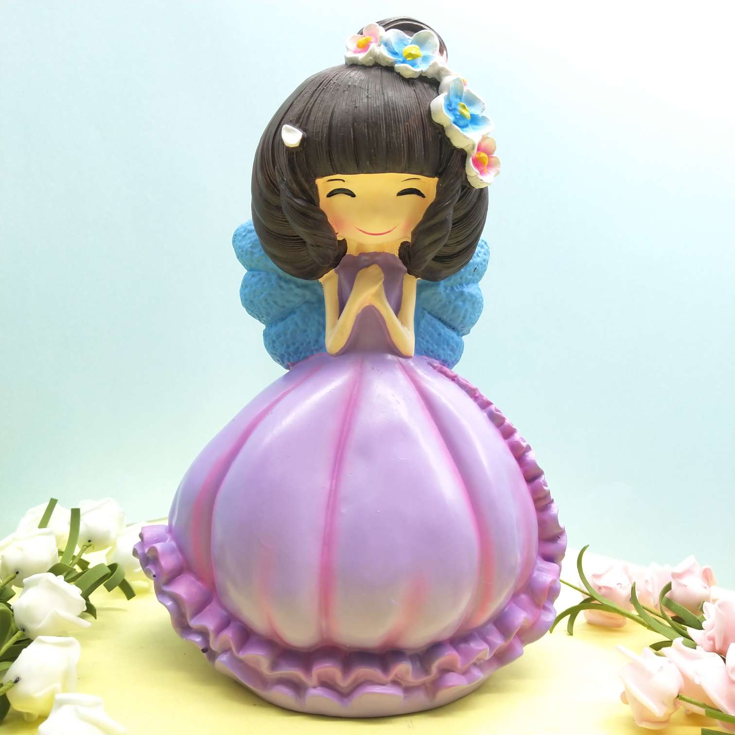 Wholesale factory direct sales of the white body painted series of extra-large princess rubber piggy bank