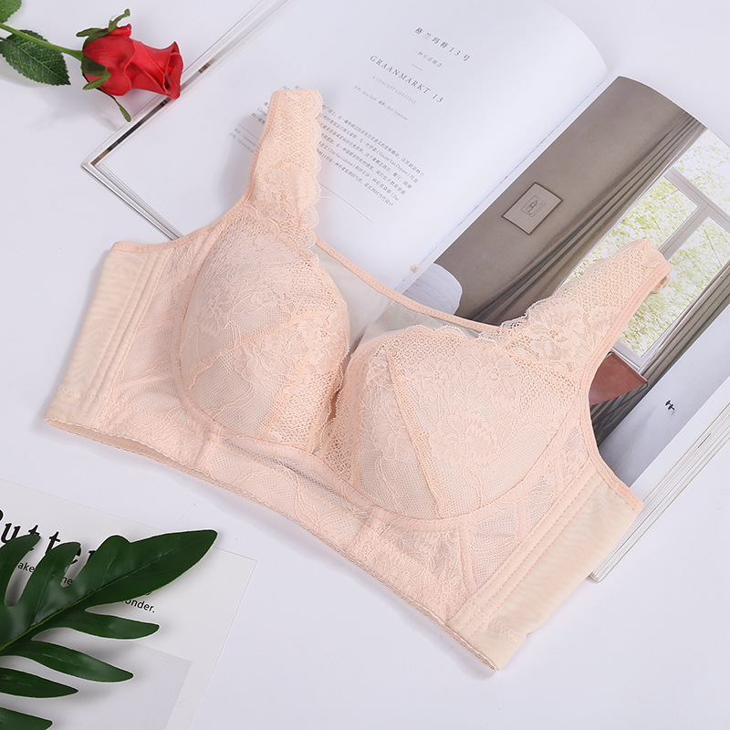 Plus Size Thin Cup Bra Shows Small No Underwire Plus Size Anti-Slip Underwear Fashion New Women's Bra Underwear Specification drawing