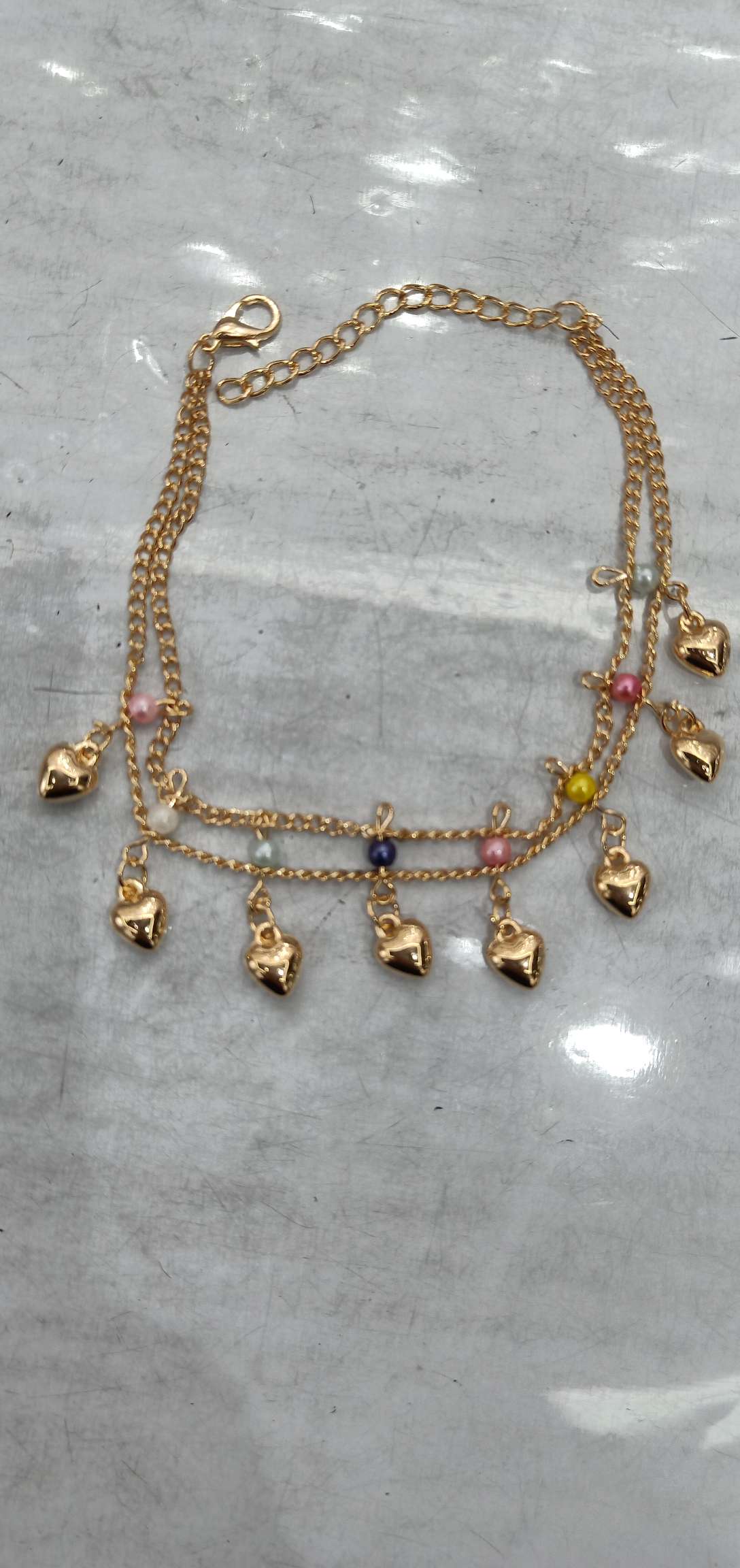 双排珍珠脚链产品图