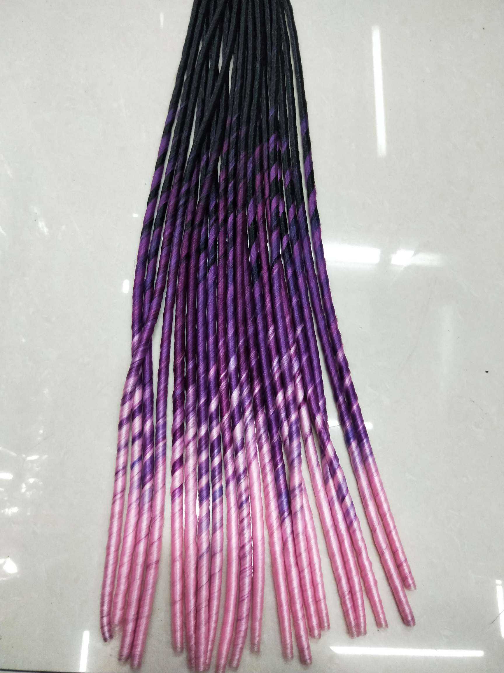 Gradually Dyed High Temperature Silk Small Roll Invisible Seamless Natural One-Piece Hair Extensions details Picture