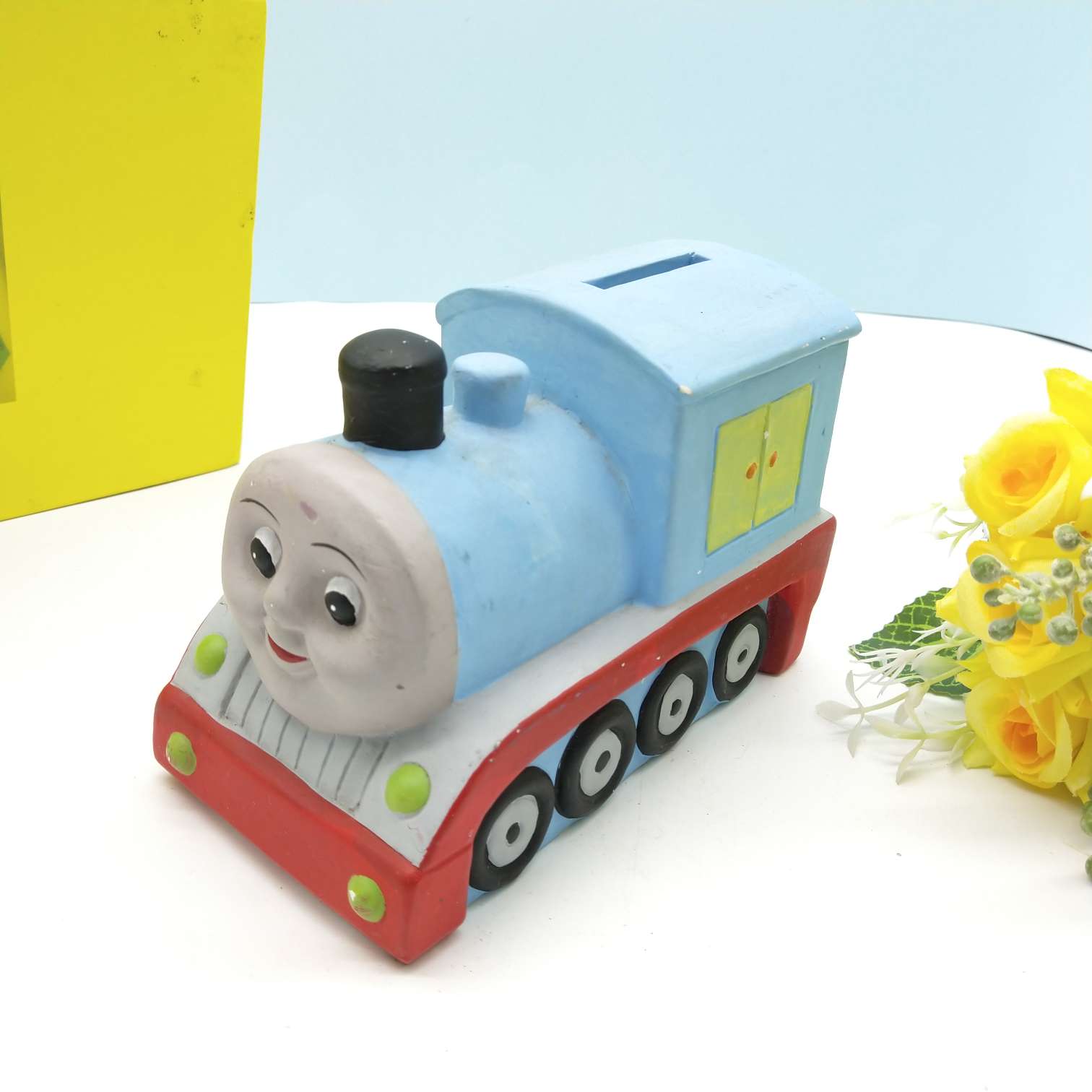 Large car series ceramic piggy bank with white body painting undefined