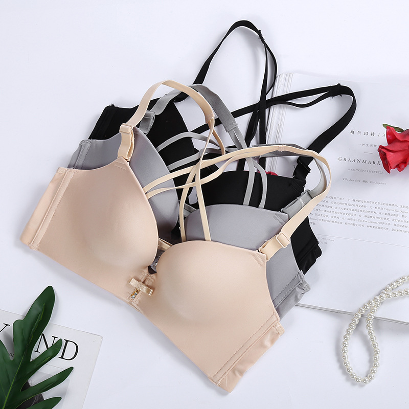 Women's Back Bra Underwear Smooth Breast Cross Strap Young Ladies Spot Women's Bra Manufacturers
