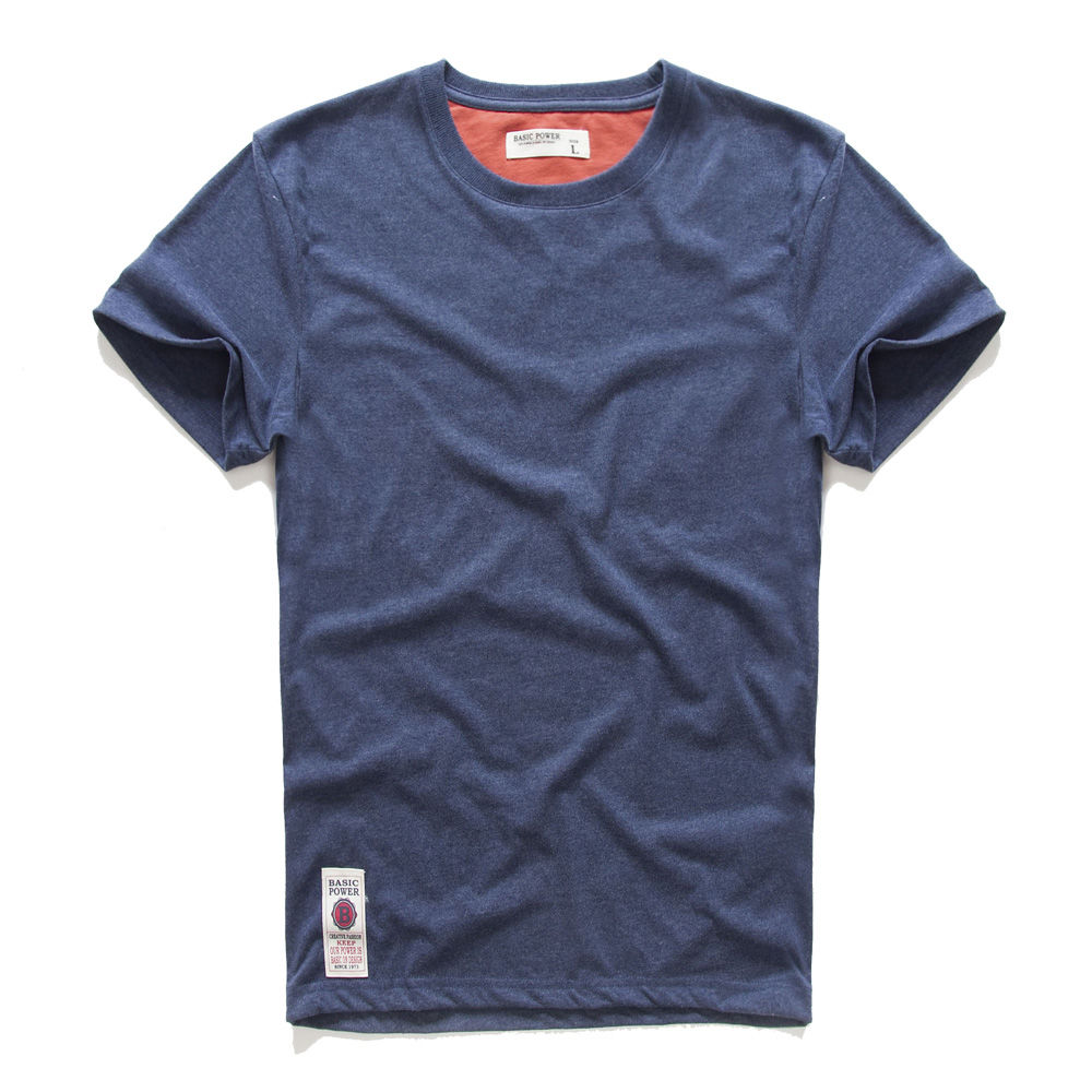 High-end, fashionable, pure cotton, trendy and versatile men's T-shirt, slimming and quick-drying