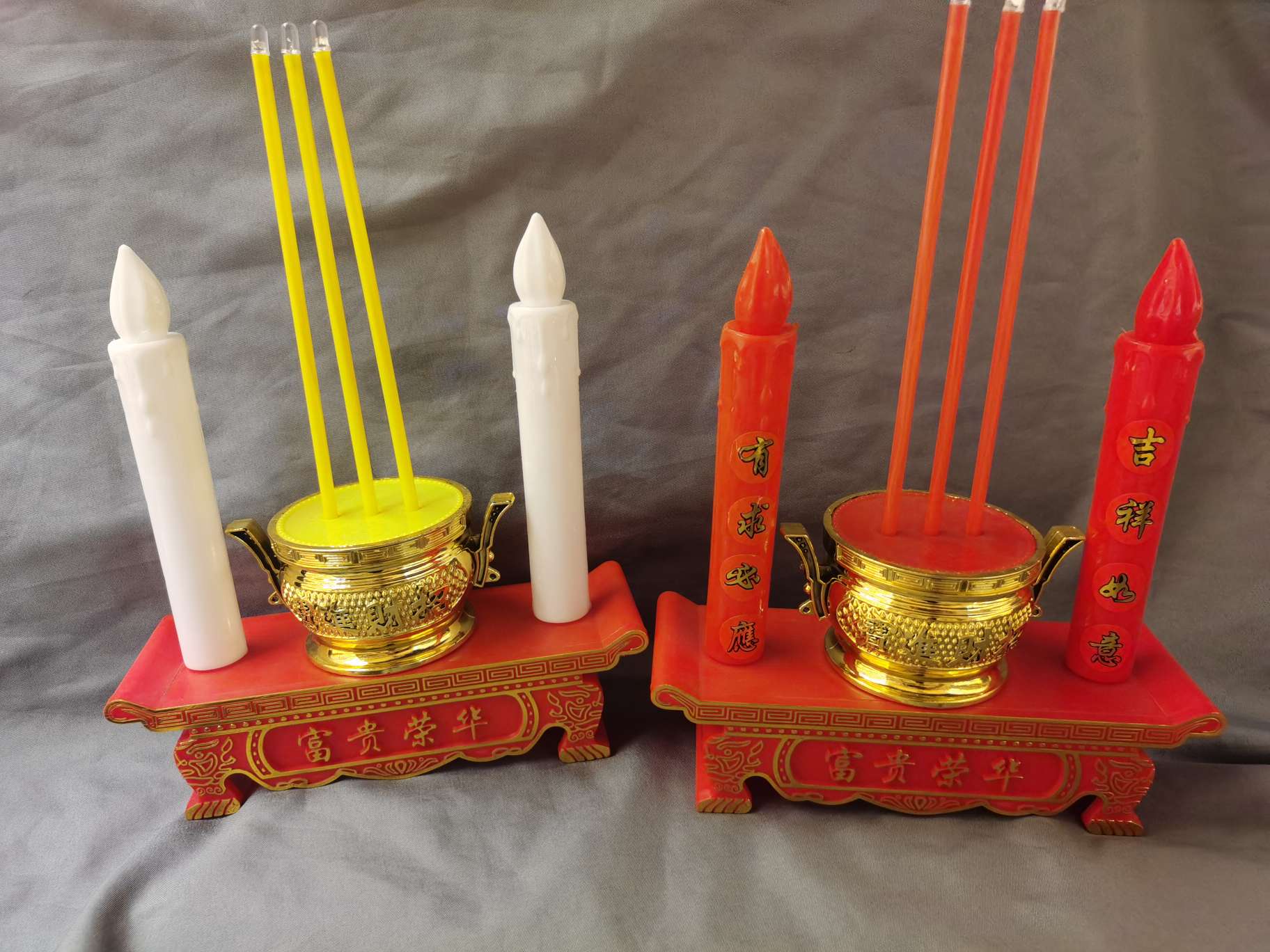LED Buddha battery candle electronic candle incense burner electric incense candle simulation God of wealth candle table smokeless Buddha lamp thumbnail