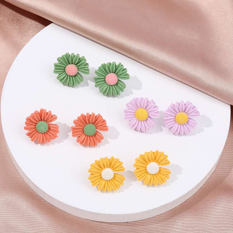925银针小残菊，太阳花，缺口花耳饰