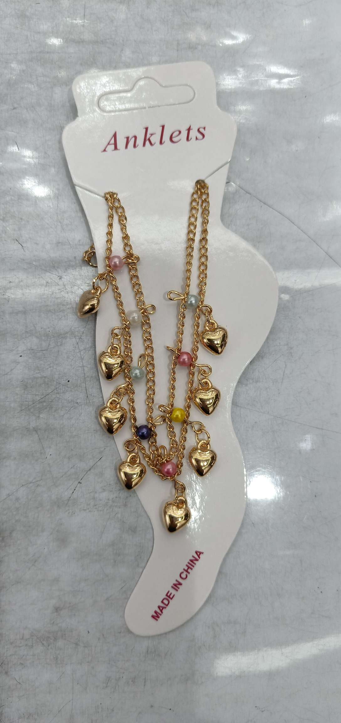 双排珍珠脚链图